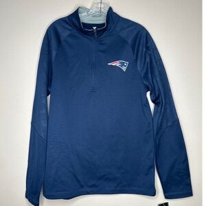 New England‎ Patriots Shirt Men's M Fanatics NFL Blue Fleece Game Pullover NEW